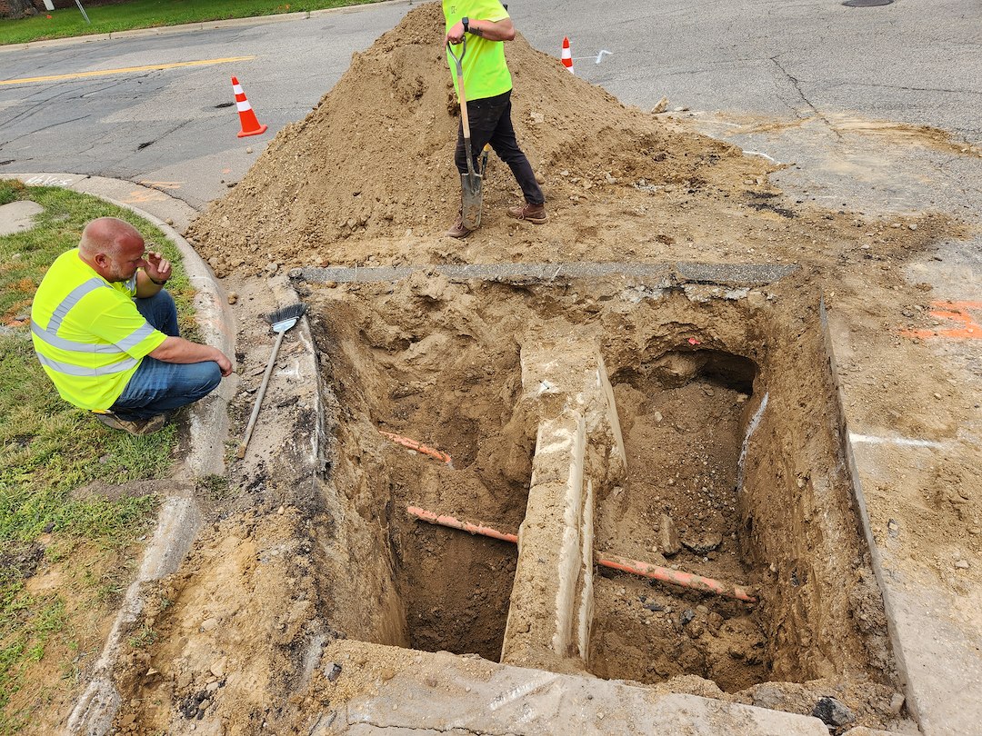 Complex utility excavation in Minnetonka